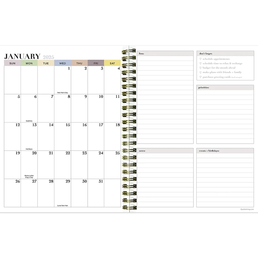 2025 Planners|TF Publishing 2025 Italian Sky 6.5" x 8" Weekly & Monthly Planner, Paperboard Cover, Multicolor (25-9206)