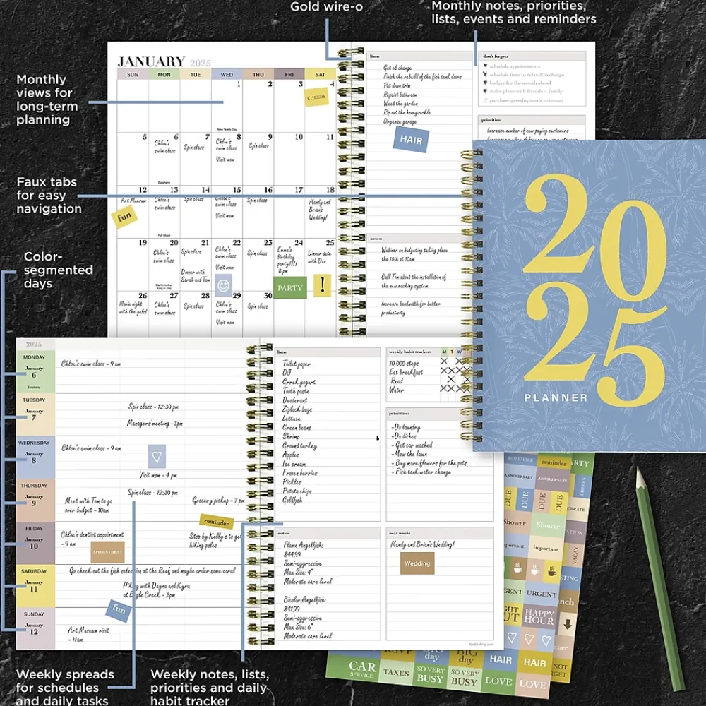 2025 Planners|TF Publishing 2025 Italian Sky 6.5" x 8" Weekly & Monthly Planner, Paperboard Cover, Multicolor (25-9206)