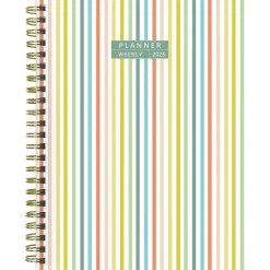 2025 Planners|TF Publishing 2025 Malibu Stripes 6.5" x 8" Weekly & Monthly Planner, Paperboard Cover, Multicolor (25-9216)