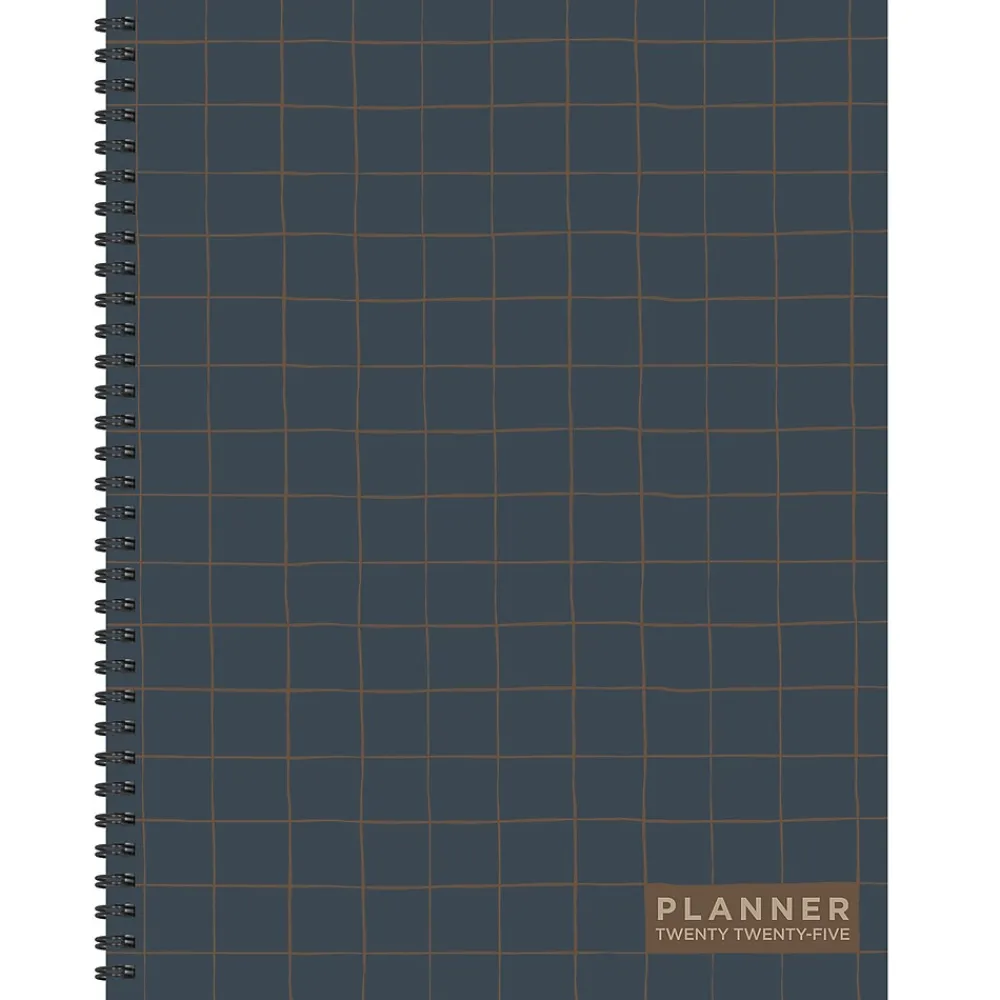 2025 Planners|TF Publishing 2025 Navy Grid Space 9" x 11" Weekly & Monthly Planner, Paperboard Cover, Multicolored (25-9704)