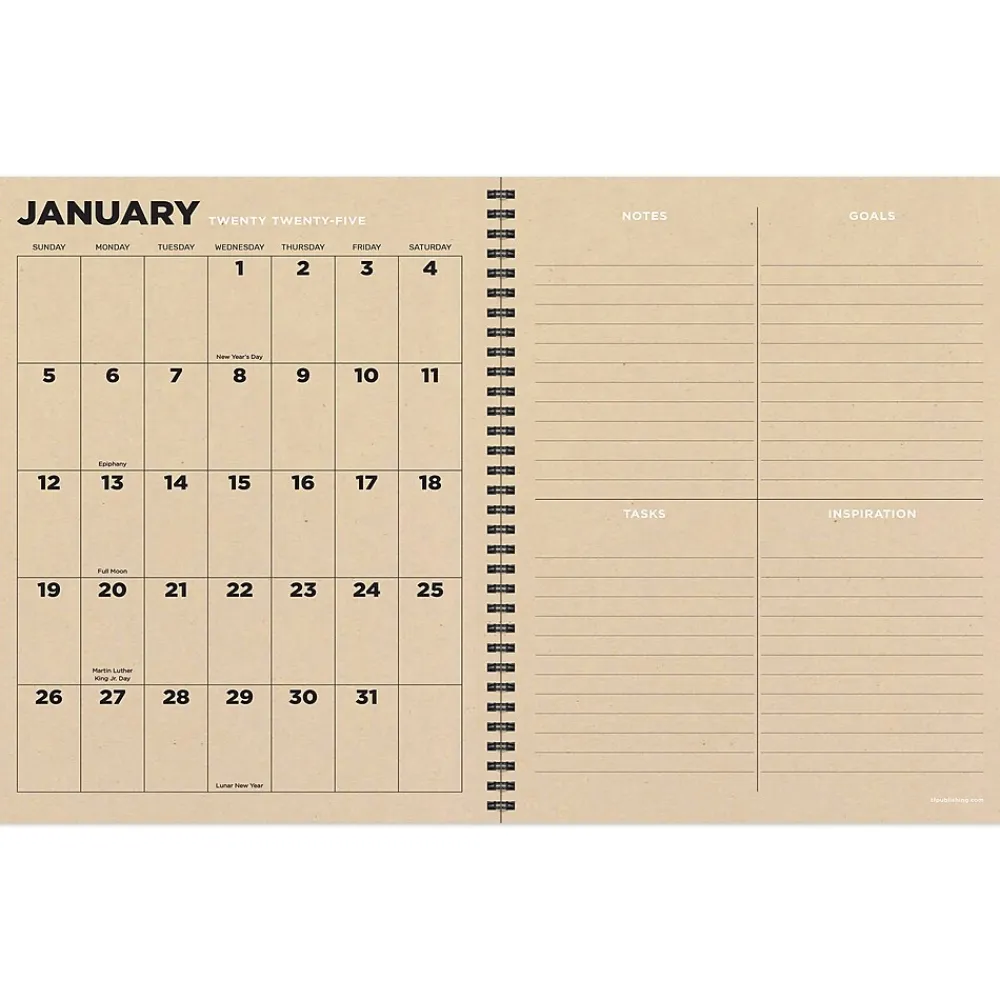 2025 Planners|TF Publishing 2025 Navy Grid Space 9" x 11" Weekly & Monthly Planner, Paperboard Cover, Multicolored (25-9704)