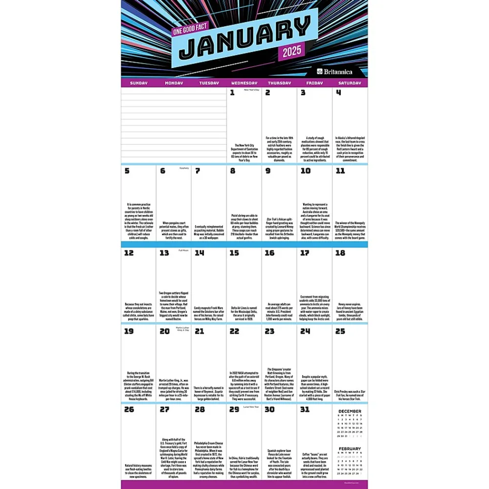 2025 Calendars|TF Publishing 2025 One Good Fact 12" x 12" Monthly Wall Calendar (25-1126)