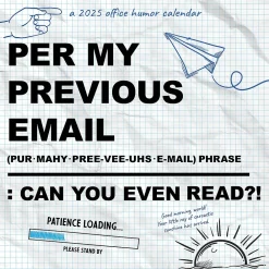 2025 Calendars|TF Publishing 2025 Per My Previous Email 7" x 7" Monthly Wall Calendar (25-2108)