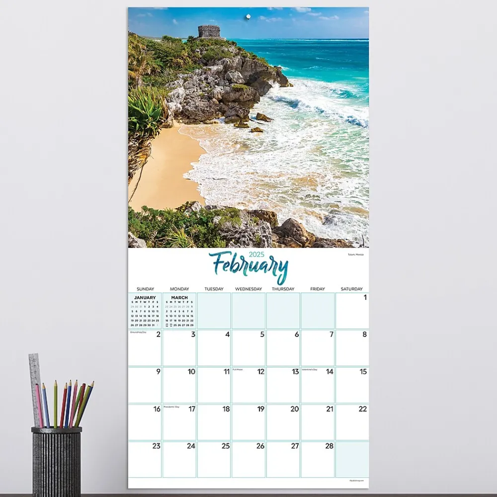 2025 Calendars|TF Publishing 2025 Tropical Beaches 12" x 12" Monthly Wall Calendar (25-1030)