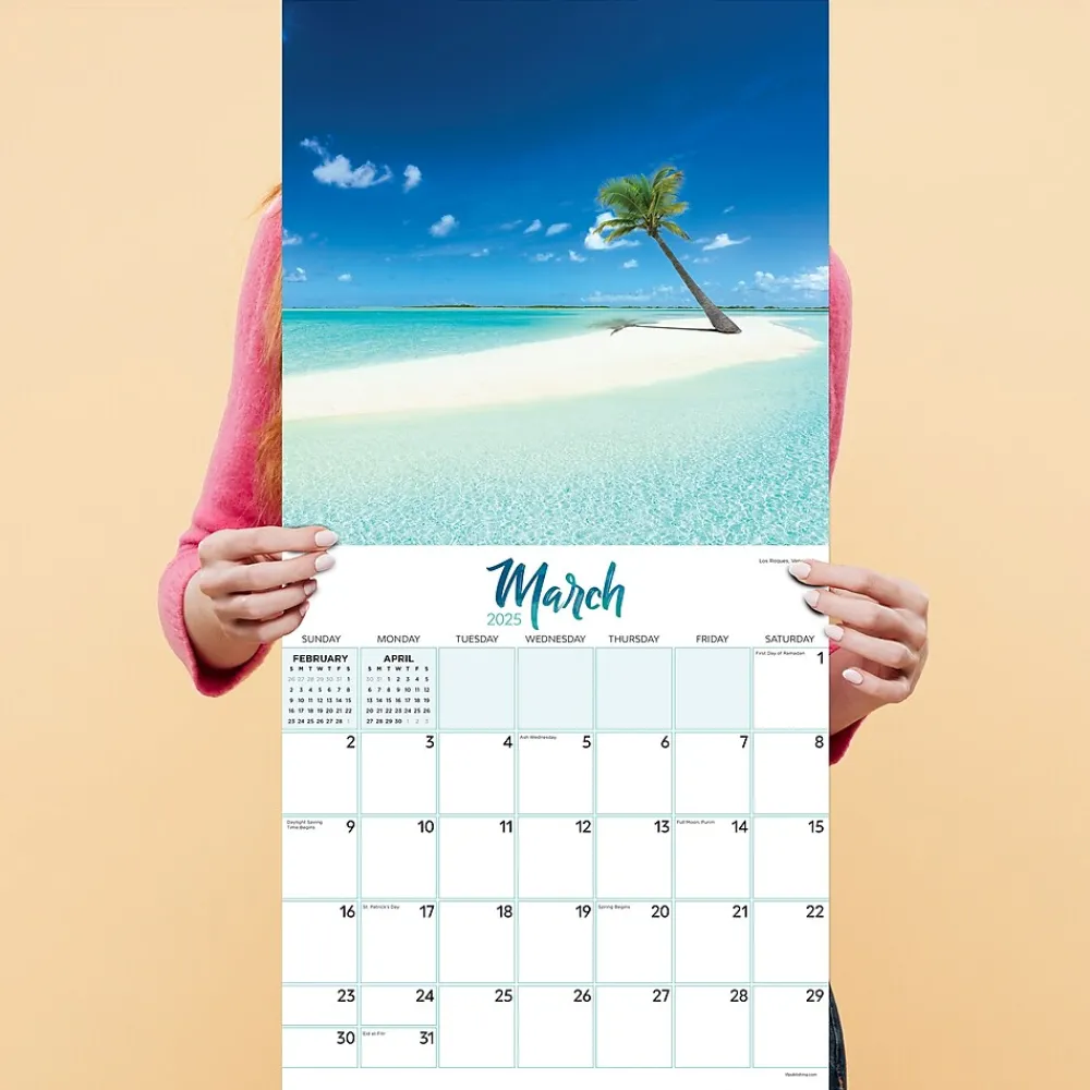2025 Calendars|TF Publishing 2025 Tropical Beaches 12" x 12" Monthly Wall Calendar (25-1030)