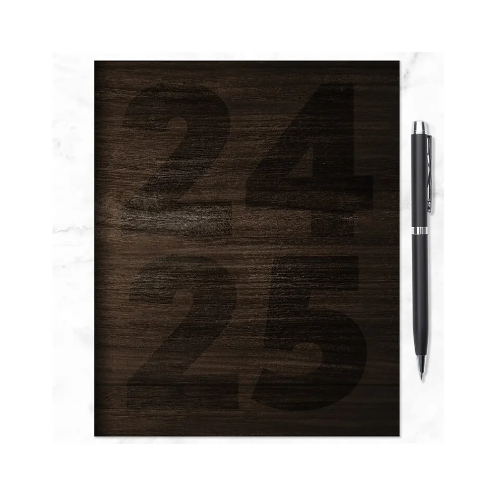 Academic Planners|TF Publishing 2024-2025 Walnut Wood 6.5" x 8" Academic Monthly Planner, Paperboard Cover, Brown (AY25-4216)
