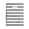 Academic Planners|TF Publishing 2024-2025 White Lotus Series Seersucker Stripe 6" x 8" Academic Weekly & Monthly Planner, Paperboard Cover