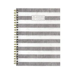 Academic Planners|TF Publishing 2024-2025 White Lotus Series Seersucker Stripe 6" x 8" Academic Weekly & Monthly Planner, Paperboard Cover