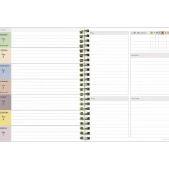 Academic Planners|TF Publishing 2024-2025 White Lotus Series Seersucker Stripe 6" x 8" Academic Weekly & Monthly Planner, Paperboard Cover