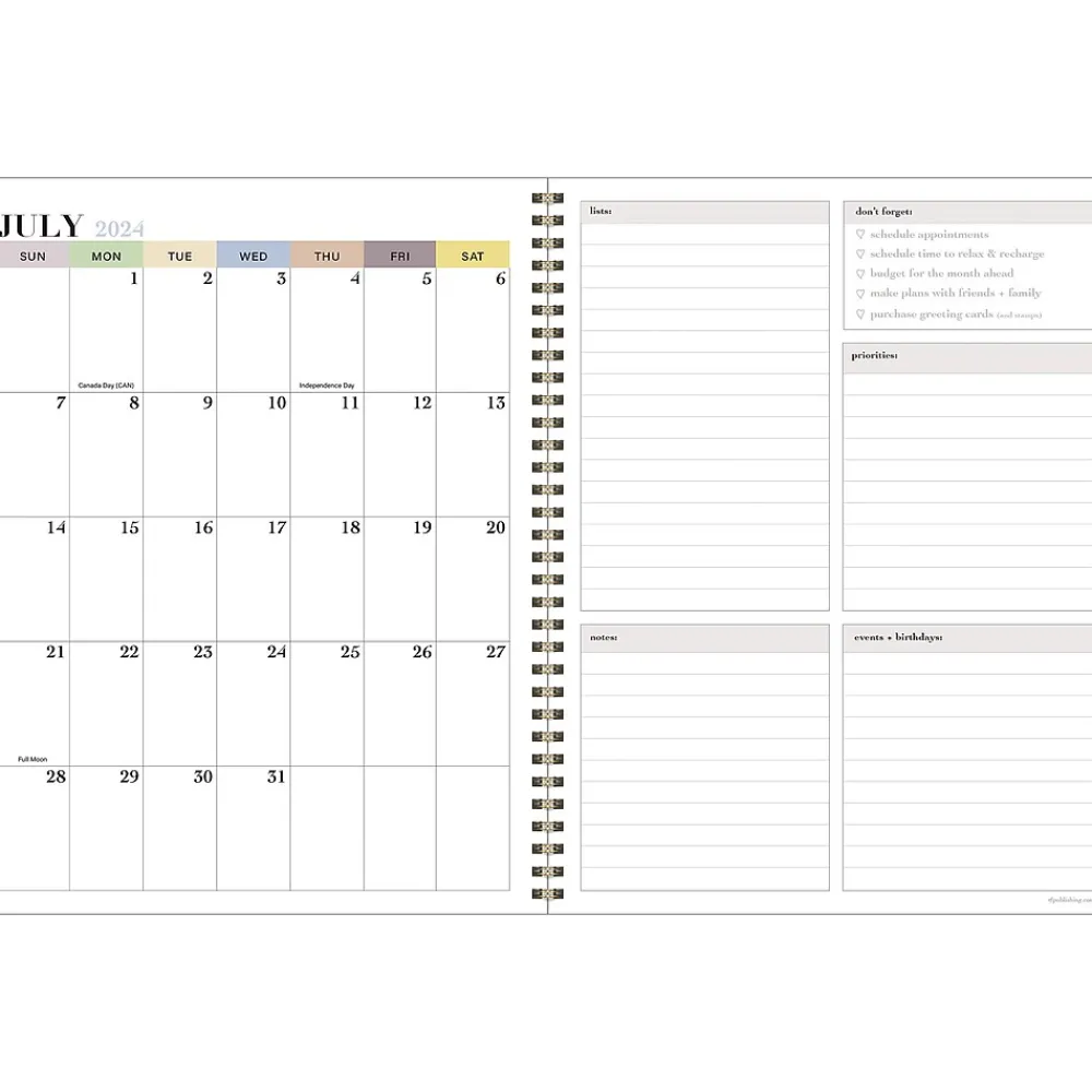 Academic Planners|TF Publishing 2024-2025 White Lotus Series Byzantine Tile 8.5" x 11" Academic Weekly & Monthly Planner, Paperboard Cover