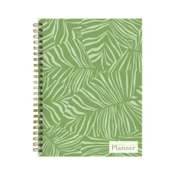 Academic Planners|TF Publishing 2024-2025 White Lotus Verde Fronds 6" x 8" Academic Weekly & Monthly Planner, Paperboard Cover (AY25-9210)