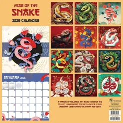 2025 Calendars|TF Publishing 2025 Year of the Snake 12" x 12" Monthly Wall Calendar (25-1136)