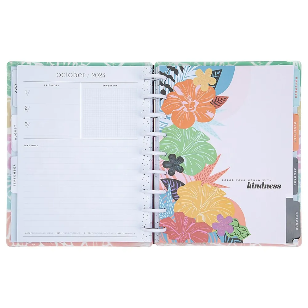 Academic Planners|The Happy Planner 2024-2025 Bold and Botanical 7" x 9.25" Academic Weekly & Monthly Planner, Plastic Cover, Multicolor