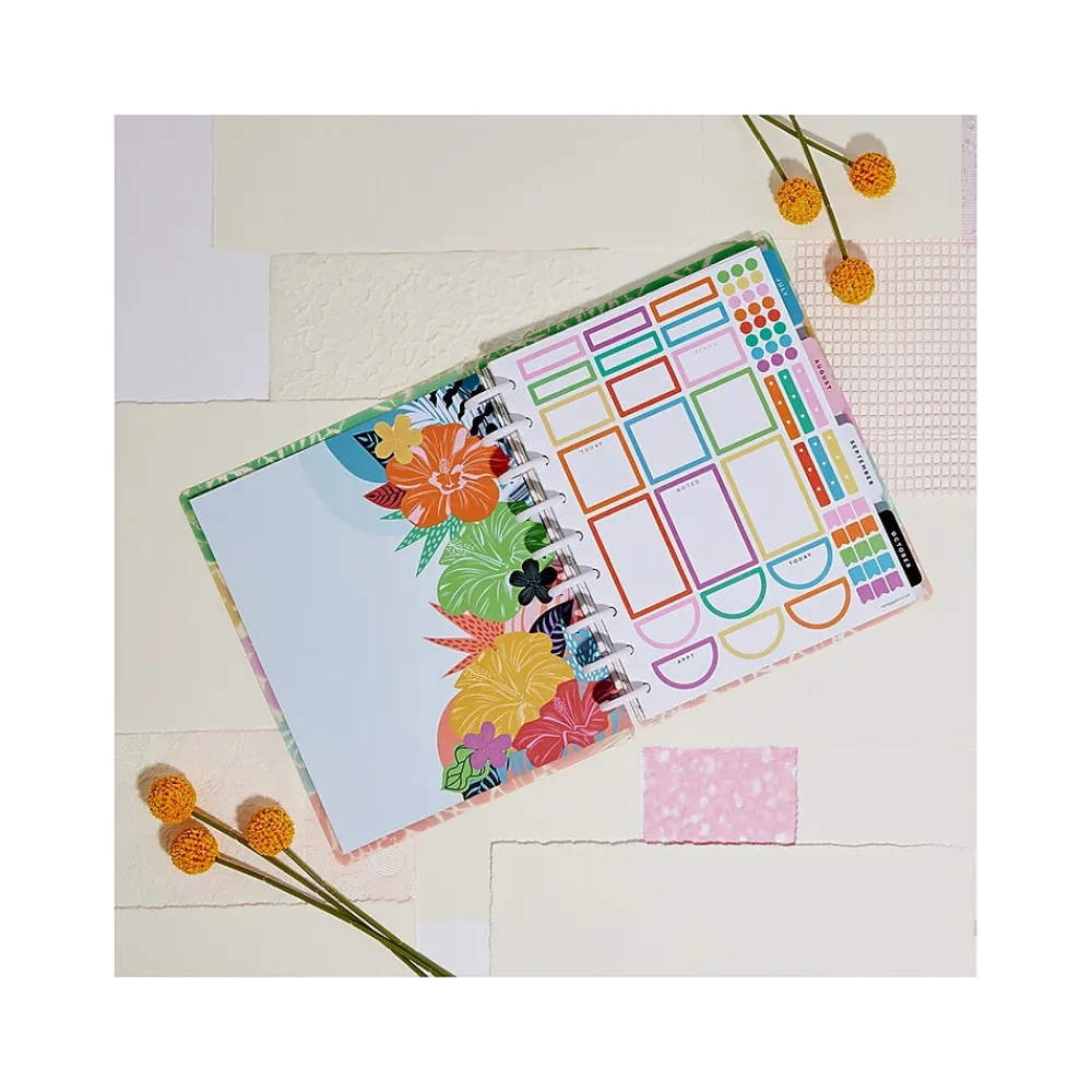Academic Planners|The Happy Planner 2024-2025 Bold and Botanical 7" x 9.25" Academic Weekly & Monthly Planner, Plastic Cover, Multicolor