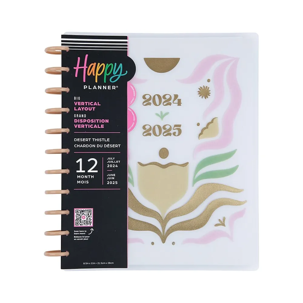 Academic Planners|The Happy Planner 2024-2025 Desert Thistle 8.5" x 11" Academic Weekly & Monthly Planner, Plastic Cover, Multicolor