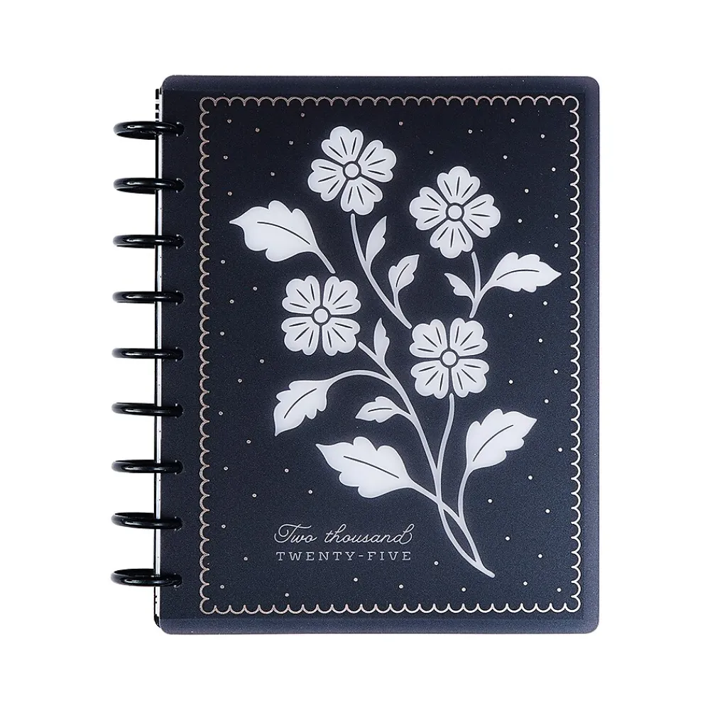 2025 Planners|The Happy Planner 2025 Ink & Ivy 7" x 9.25" Weekly & Monthly Planner, Plastic Cover, Black/White (PPCD12-566)