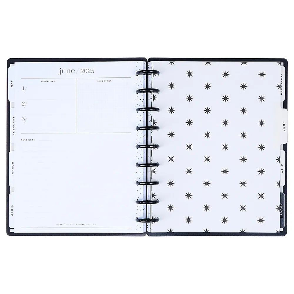 2025 Planners|The Happy Planner 2025 Ink & Ivy 7" x 9.25" Weekly & Monthly Planner, Plastic Cover, Black/White (PPCD12-566)