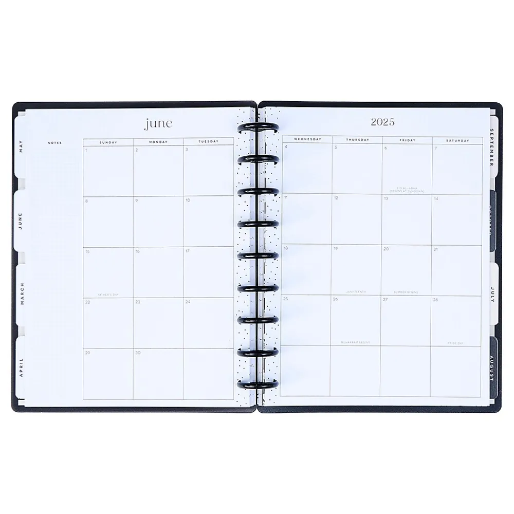 2025 Planners|The Happy Planner 2025 Ink & Ivy 7" x 9.25" Weekly & Monthly Planner, Plastic Cover, Black/White (PPCD12-566)