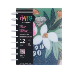 Academic Planners|The Happy Planner 2024-2025 Vivid Blooms 7" x 9.25" Academic Weekly & Monthly Planner, Plastic Cover, Multicolor (PPCD12-478)