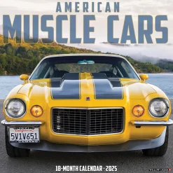 2025 Calendars|Willow Creek 2025 American Muscle Cars 7" x 7" Monthly Wall Calendar (45633)