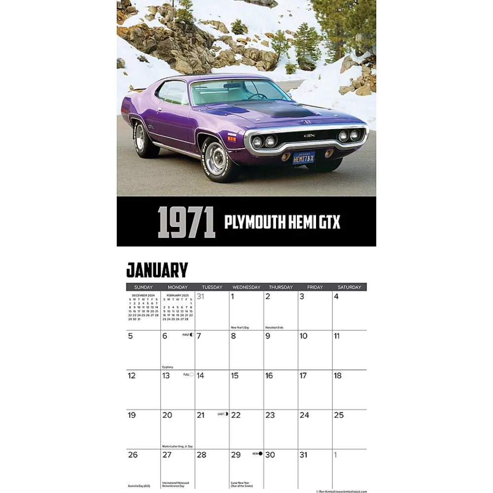 2025 Calendars|Willow Creek 2025 American Muscle Cars 7" x 7" Monthly Wall Calendar (45633)