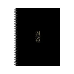 Academic Planners|Willow Creek 2024-2025 Basic Black 6.5" x 8.5" Academic Weekly & Monthly Planner, Paper Cover, Black/Brown (47729)