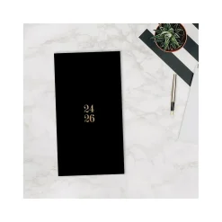 Academic Planners|Willow Creek 2024-2026 Basic Black Academic Monthly Planner, Paper Cover, Black/Brown (47651)