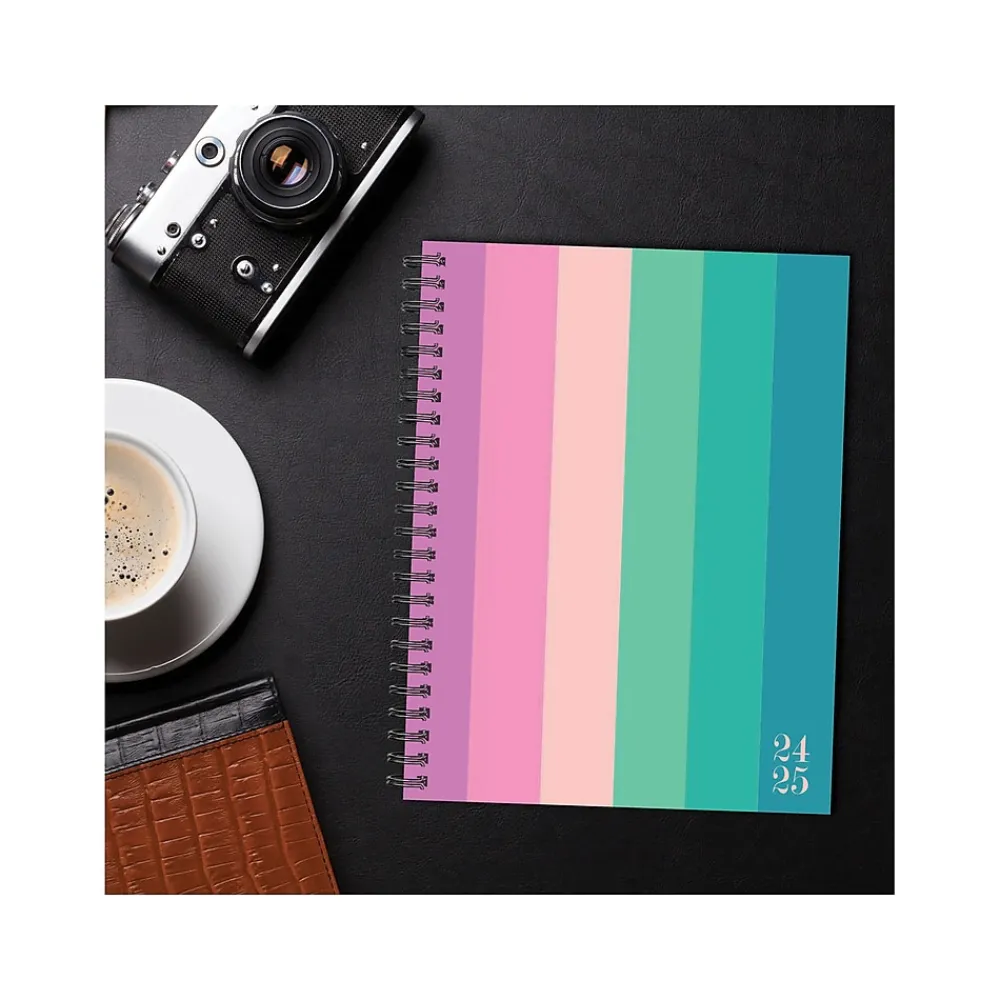 Academic Planners|Willow Creek 2024-2025 Cabana Stripe 6.5" x 8.5" Academic Weekly & Monthly Planner, Paper Cover, Multicolor (46234)