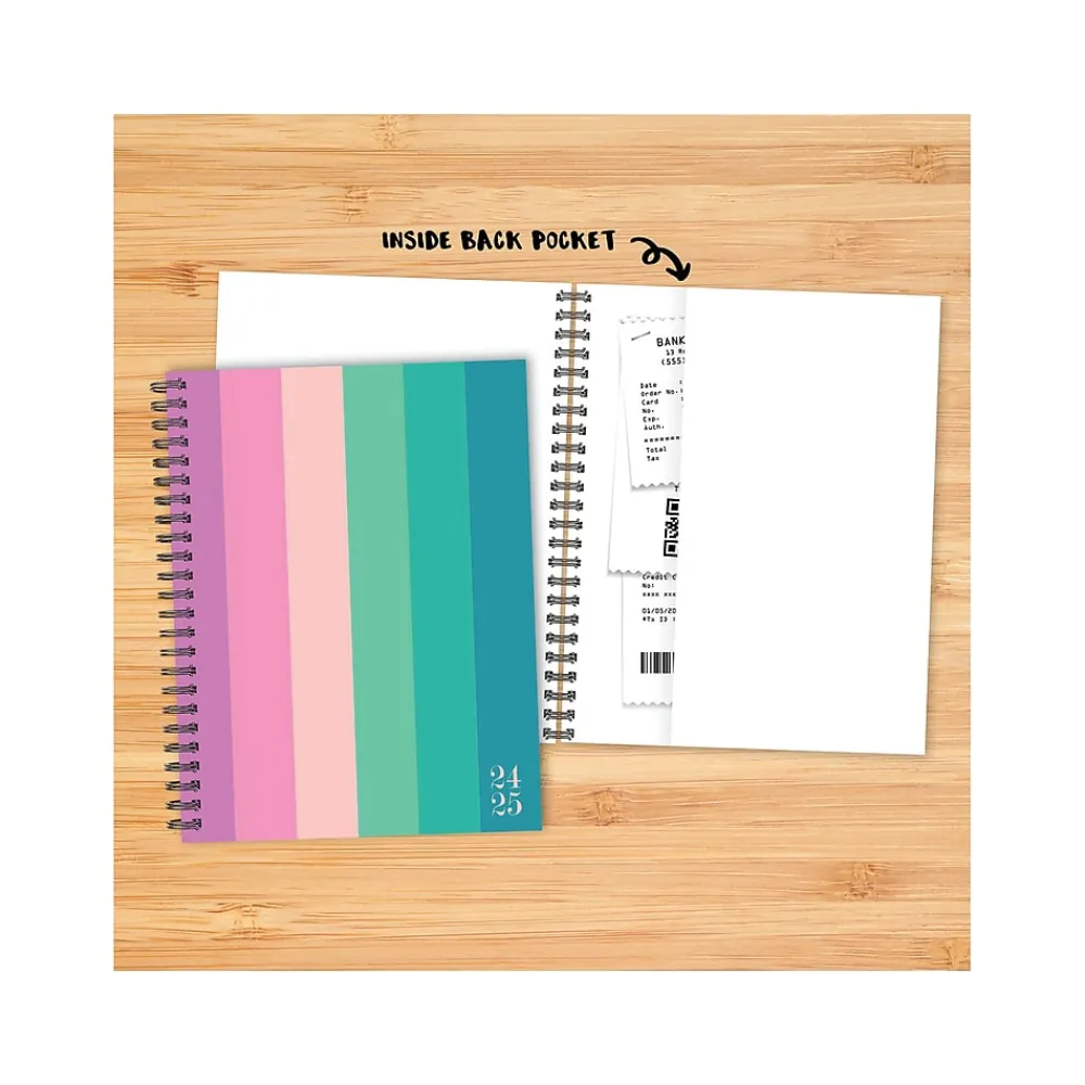 Academic Planners|Willow Creek 2024-2025 Cabana Stripe 6.5" x 8.5" Academic Weekly & Monthly Planner, Paper Cover, Multicolor (46234)