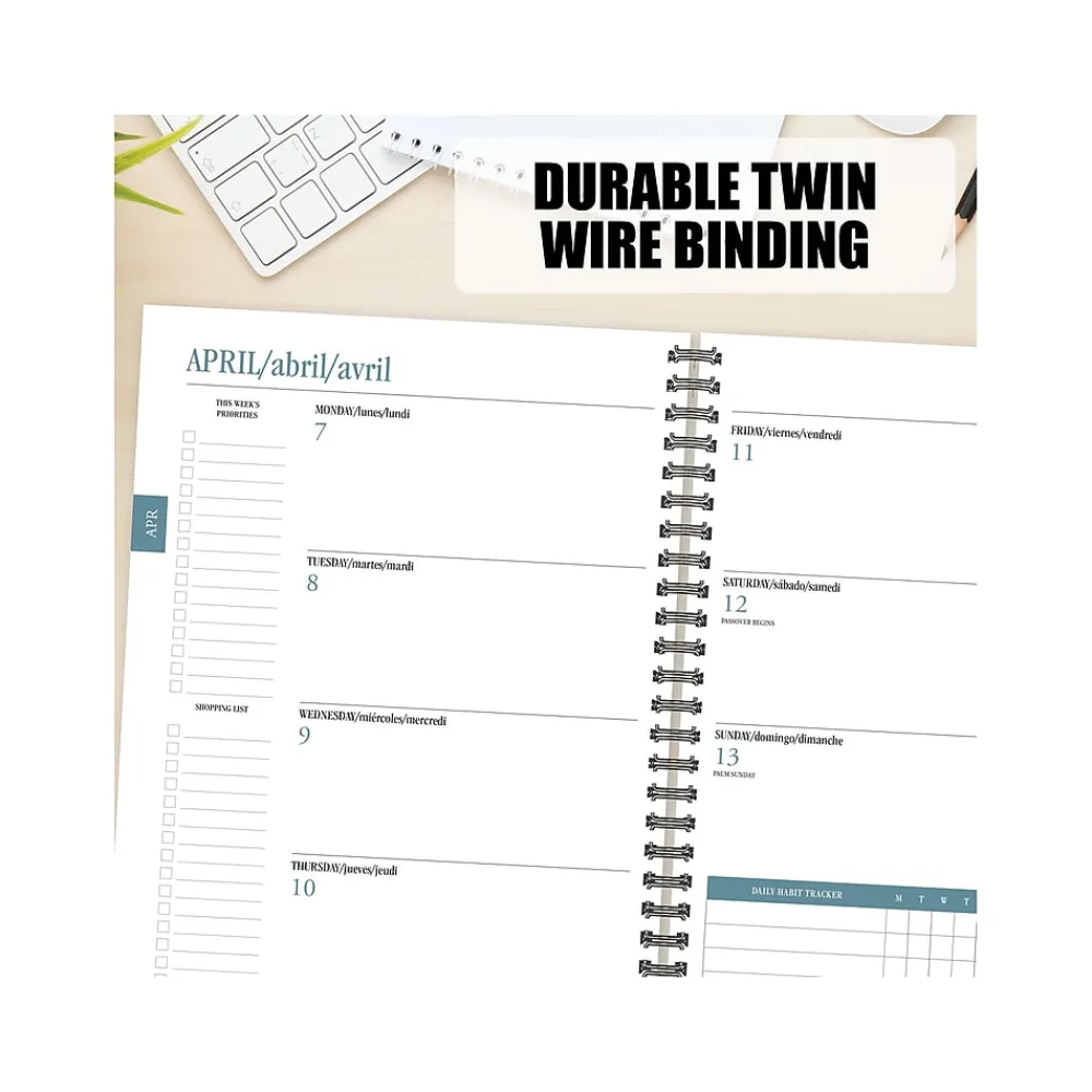 Academic Planners|Willow Creek 2024-2025 Cabana Stripe 6.5" x 8.5" Academic Weekly & Monthly Planner, Paper Cover, Multicolor (46234)