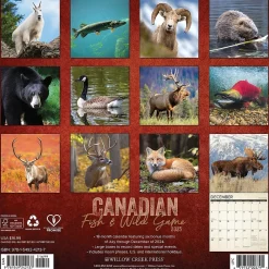 2025 Calendars|Willow Creek 2025 Canadian Fish & Wild Game 12" x 12" Monthly Wall Calendar (42137)