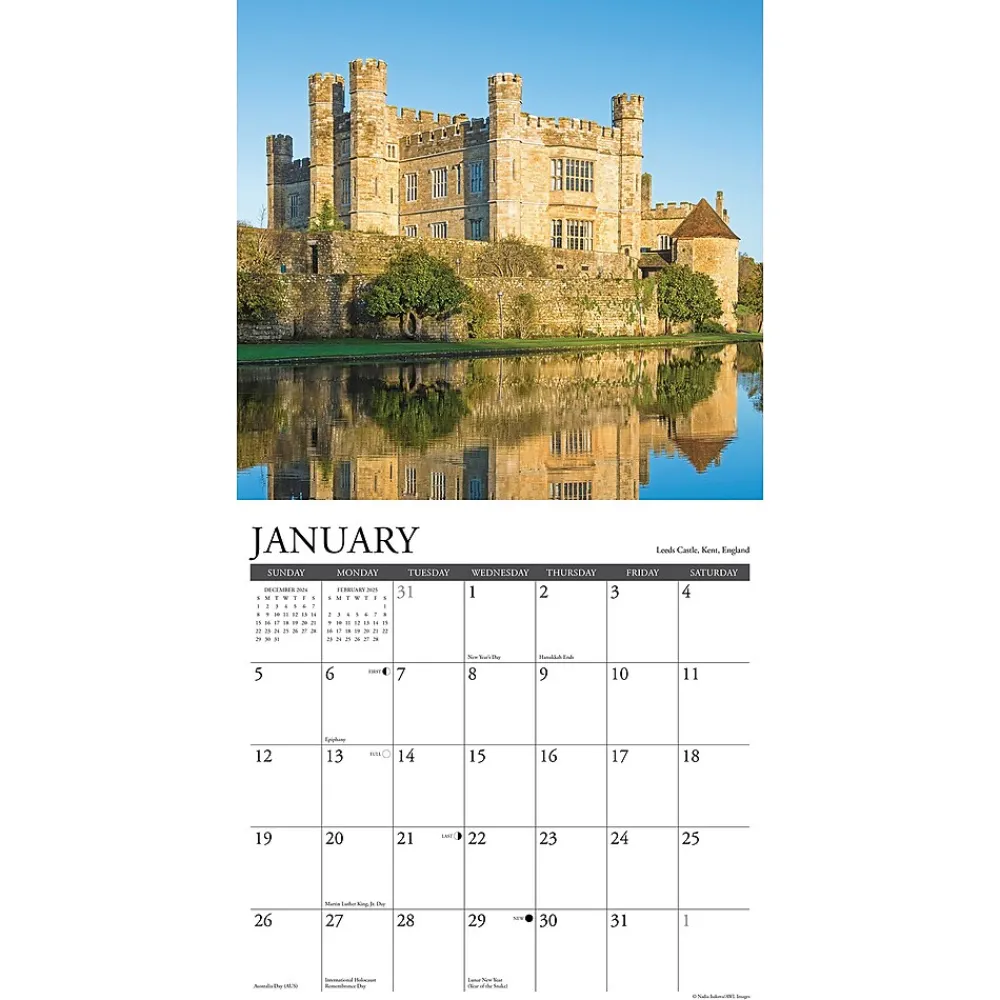 2025 Calendars|Willow Creek 2025 Castles 12" x 12" Monthly Wall Calendar (42175)
