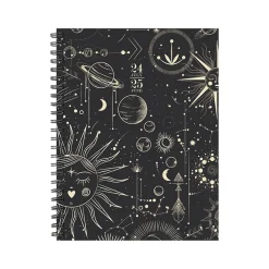 Academic Planners|Willow Creek 2024-2025 Celestial 6.5" x 8.5" Academic Weekly & Monthly Planner, Paper Cover, Black/Gold (47422)