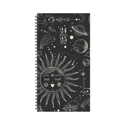 Academic Planners|Willow Creek 2024-2025 Celestial 3.5" x 6.5" Academic Weekly & Monthly Planner, Paper Cover, Black/Gold (47675)