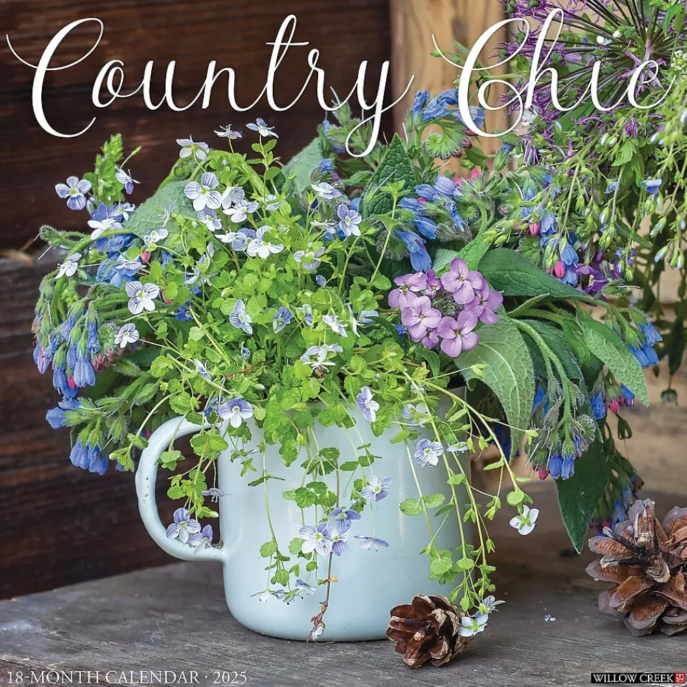 2025 Calendars|Willow Creek 2025 Country Chic 12" x 12" Monthly Wall Calendar (42588)