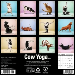 2025 Calendars|Willow Creek 2025 Cow Yoga 7" x 7" Monthly Wall Calendar (45725)