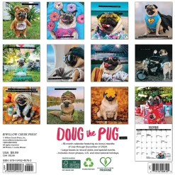 2025 Calendars|Willow Creek 2025 Doug the Pug 7" x 7" Monthly Wall Calendar (45763)