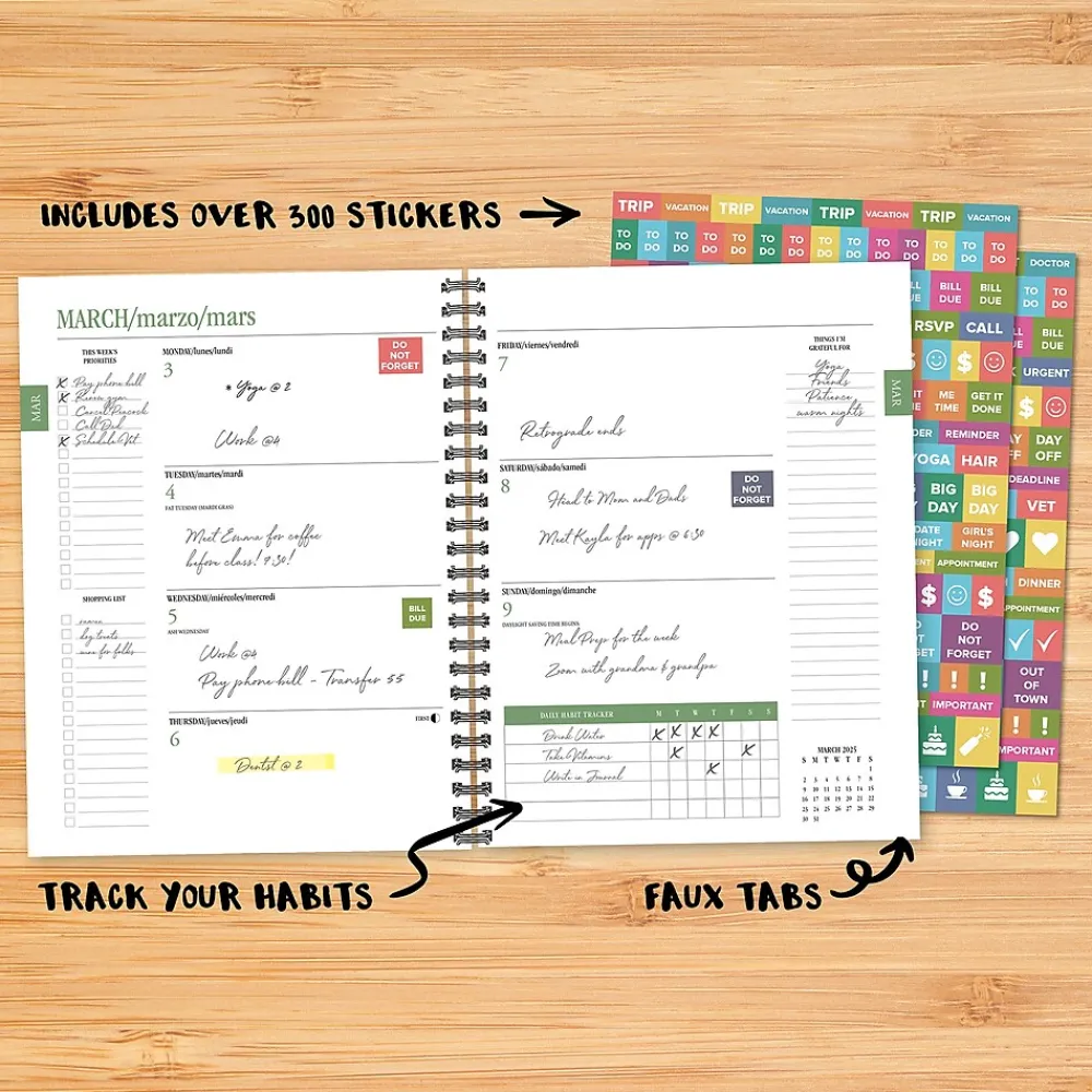 2025 Planners|Willow Creek 2025 Earthly Rainbow 6.5" x 8.5" Weekly & Monthly Planner (48849)