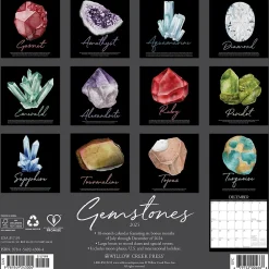 2025 Calendars|Willow Creek 2025 Gemstones 12" x 12" Monthly Wall Calendar (43004)