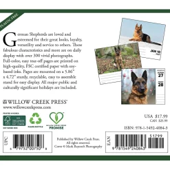 2025 Calendars|Willow Creek 2025 German Shepherds 6" x 5.5" Day-to-Day Calendar, Multicolor (40843)