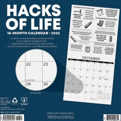 2025 Calendars|Willow Creek 2025 Hacks of Life 12" x 12" Monthly Wall Calendar (47217)