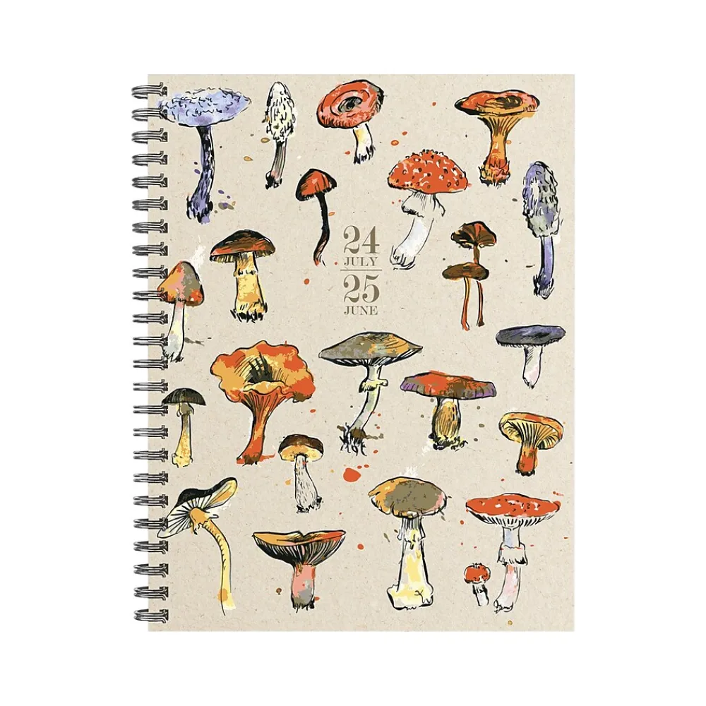 Academic Planners|Willow Creek 2024-2025 Mushrooms 6.5" x 8.5" Academic Weekly & Monthly Planner, Paper Cover, Multicolor (47453)