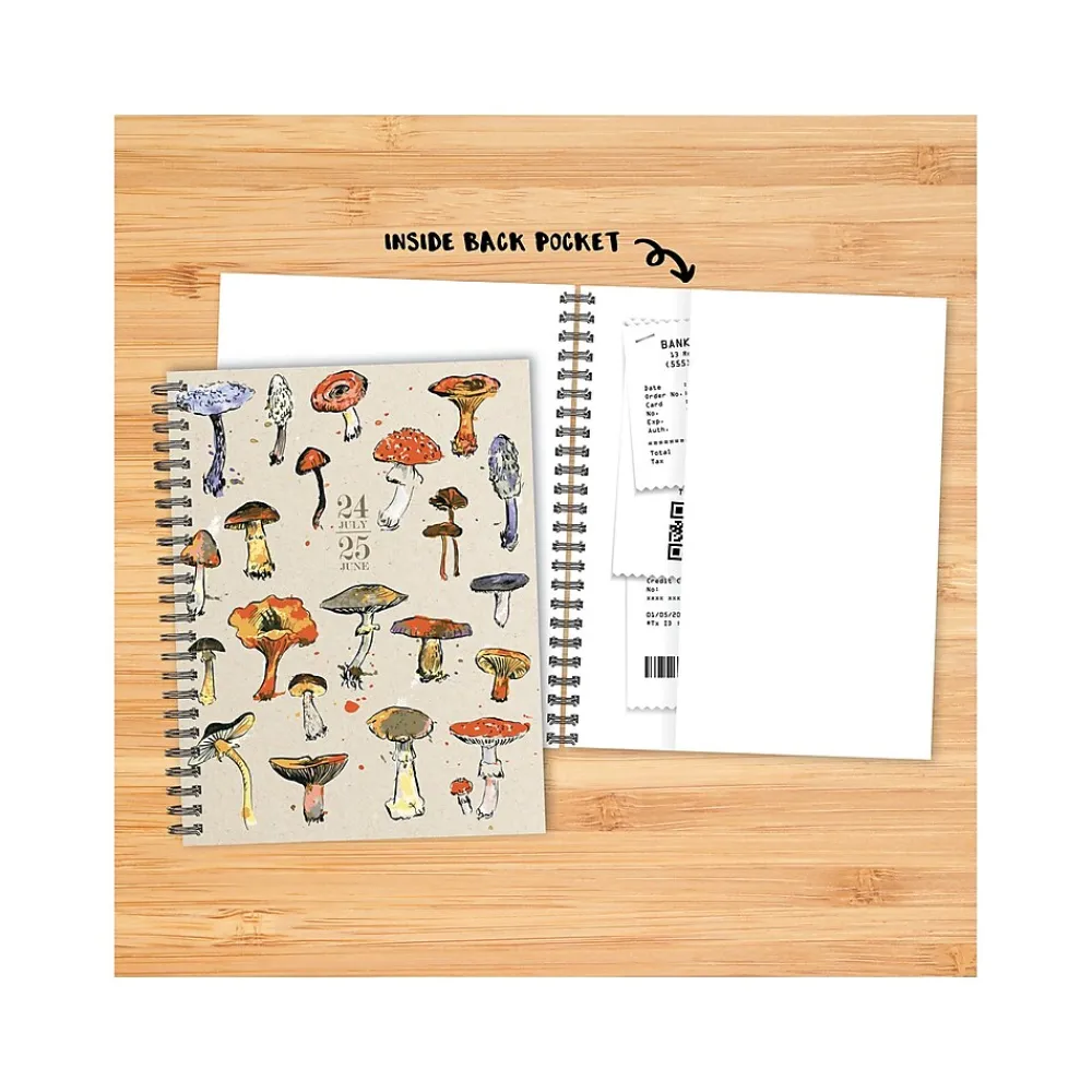 Academic Planners|Willow Creek 2024-2025 Mushrooms 6.5" x 8.5" Academic Weekly & Monthly Planner, Paper Cover, Multicolor (47453)