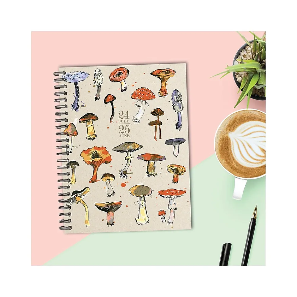 Academic Planners|Willow Creek 2024-2025 Mushrooms 6.5" x 8.5" Academic Weekly & Monthly Planner, Paper Cover, Multicolor (47453)