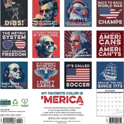 2025 Calendars|Willow Creek 2025 My Favorite Color is 'Merica 12" x 12" Monthly Wall Calendar (44087)