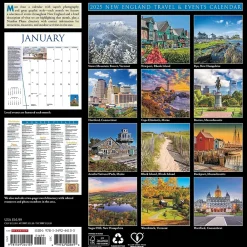 2025 Calendars|Willow Creek 2025 New England 12" x 12" Monthly Wall Calendar (44155)