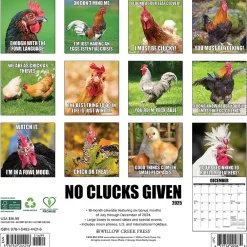 2025 Calendars|Willow Creek 2025 No Clucks Given 12" x 12" Monthly Wall Calendar (44216)