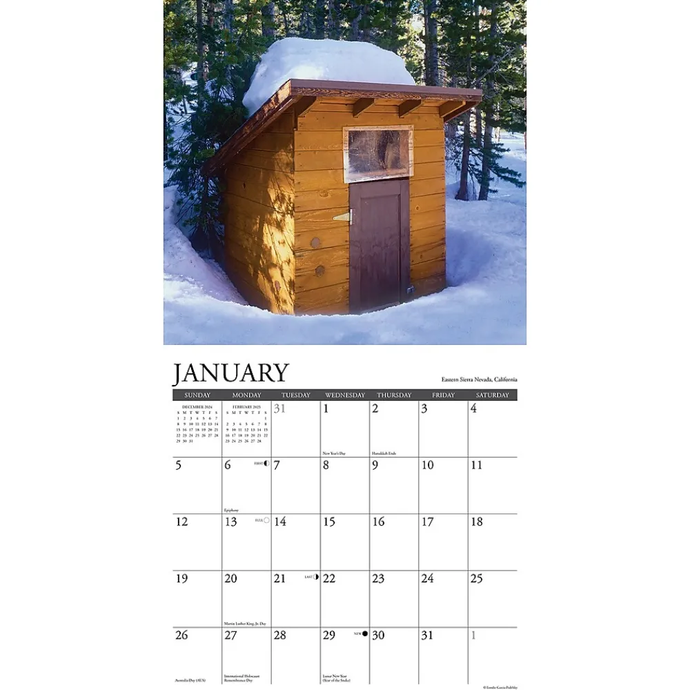 2025 Calendars|Willow Creek 2025 Outhouses 12" x 12" Monthly Wall Calendar (44322)