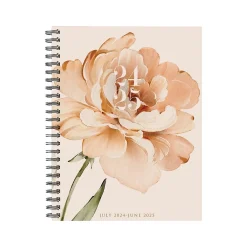 Academic Planners|Willow Creek 2024-2025 Perfect Peony 8.5" x 11" Academic Weekly & Monthly Planner, Beige/Green (47590)