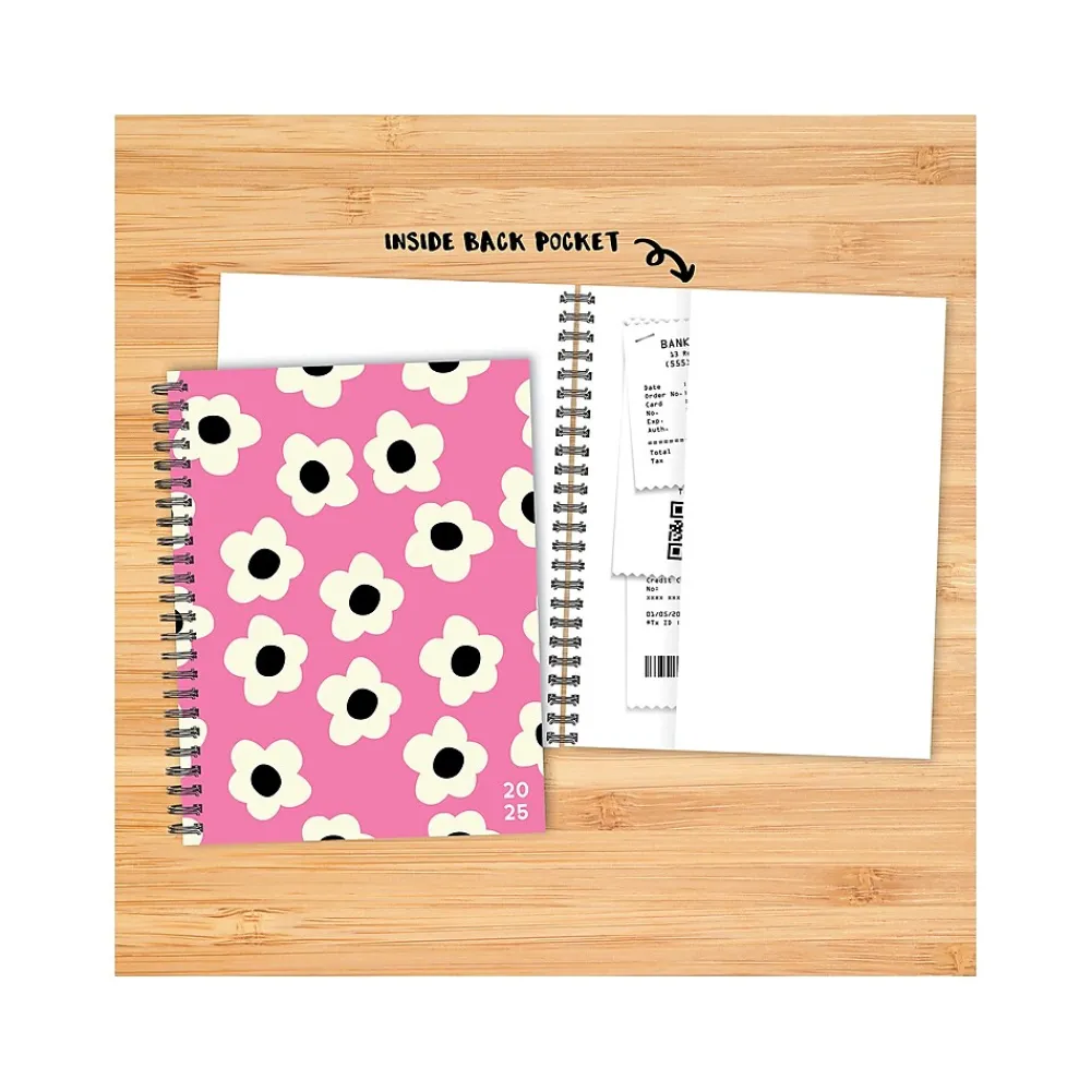 2025 Planners|Willow Creek 2025 Pink Flower 6.5" x 8.5" Weekly & Monthly Planner, Paper Cover, Multicolor (48689X)